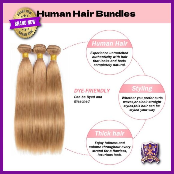 Brazilian Straight Human Hair Extensions 3 Bundles 100g Each 16-20 Inch main image 6